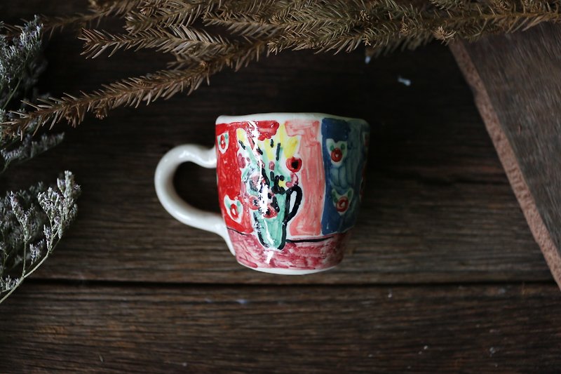 Ceramic Coffee Cup Henri Matisse  - 餐桌/書桌 - 陶 紅色