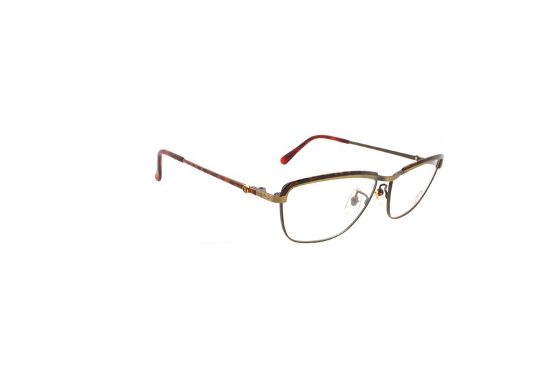 Alain Delon AD9232 COL-33 80s Vintage Eyeglasses - Glasses & Frames - Other Metals Gold