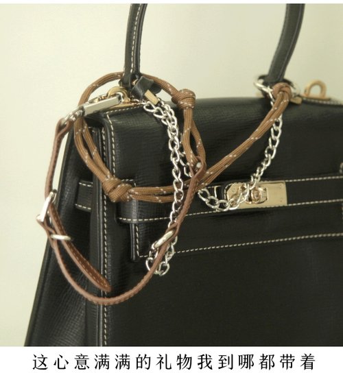 垂耳兔手工皮具 diy材料包套裝/完成品 皮革繩索金屬掛飾 真皮手鏈 包掛飾