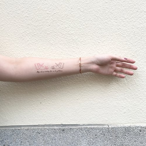My dear Tattoo | 我的貓在等我回家 | 2入紋身貼紙 五貓 動物系 花草系微刺青