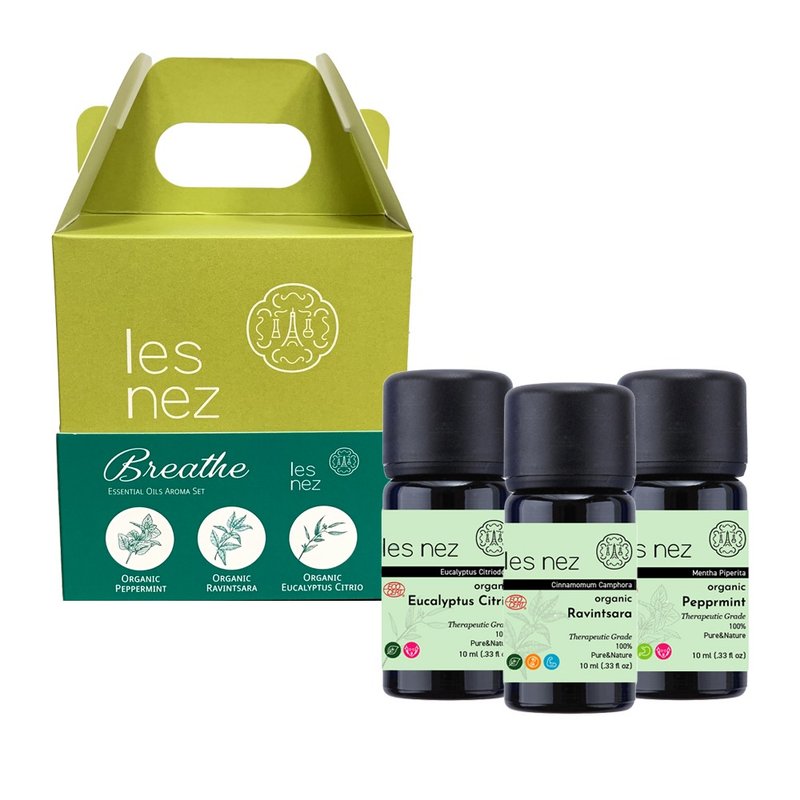 [Les nez scented nose] Breathe fresh organic essential oil gift box (comes with beech wood fragrance column) - Fragrances - Essential Oils Black