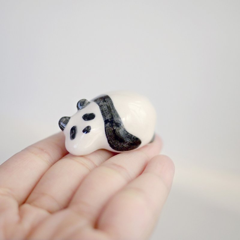Tiny creatures - Panda porcelain - ของวางตกแต่ง - เครื่องลายคราม สีดำ