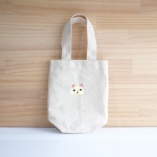 Q-cute 【Q-cute】飲料提袋系列-貓貓頭/客製化-可加字