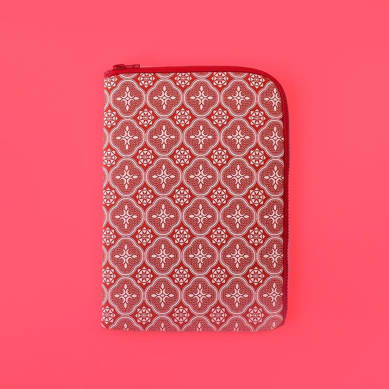 iPad收納包/玻璃海棠/名伶深紅 - 平板/電腦保護殼 - 棉．麻 