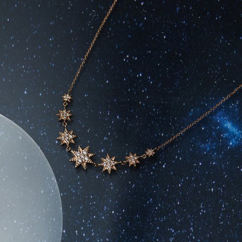 SOIRÉE BY N.Y. 蒔華芮設計師輕珠寶 銀河星夜項鍊 (共2色) 璀璨/星空/銀河/星星