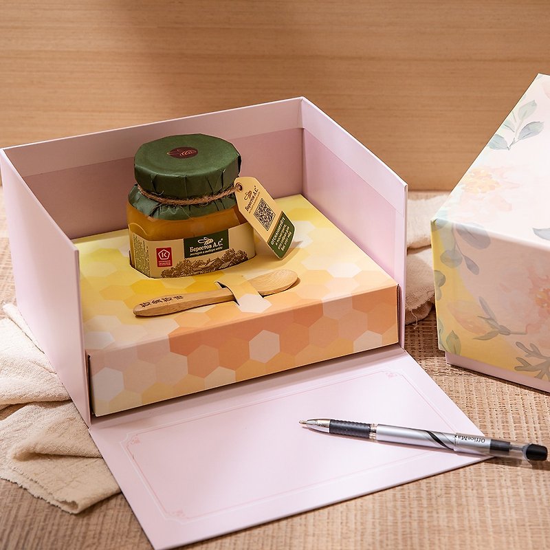 Honey Gift Box-Handwritten Gift Box The Most Intimate Gift - Honey & Brown Sugar - Glass Orange