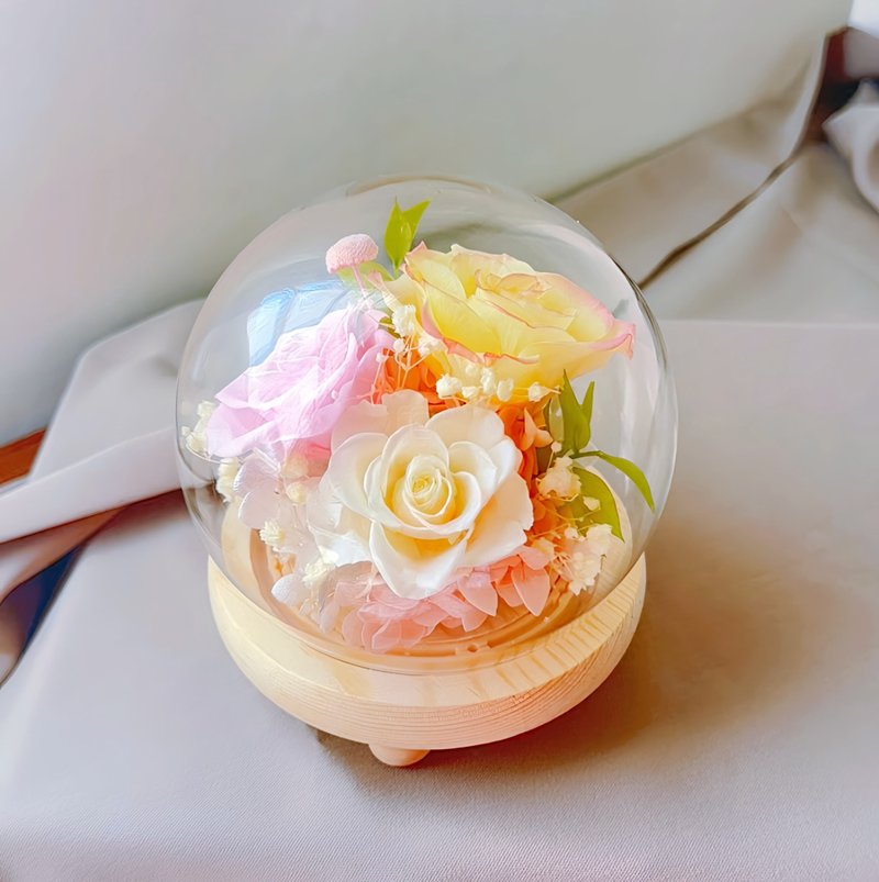 蒔漫花間—春日微光 永生花玻璃盅 永生花禮 - 乾燥花/永生花 - 植物．花 黃色
