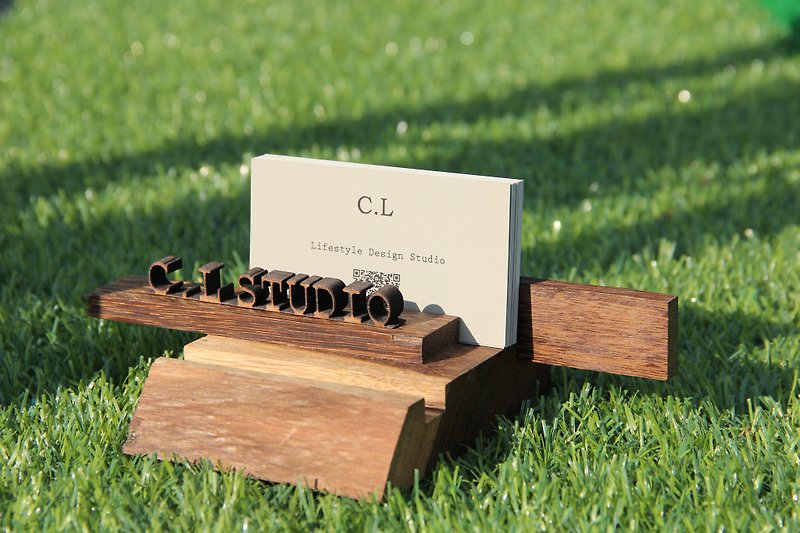 "CL Studio" [modern minimalist - polygonal geometric style wooden phone holder / card holder] C-9 - Folders & Binders - Wood 