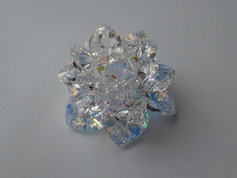 蓮花 擺件 SWAROVSKI ELEMENTS(施華洛世奇元素) - 擺飾/家飾品 - 玻璃 白色