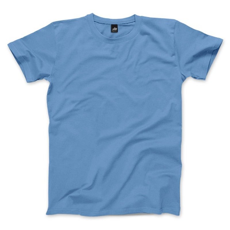 ニュートラル無地半袖Tシャツ - キャロライナブルー - Tシャツ メンズ - コットン・麻 