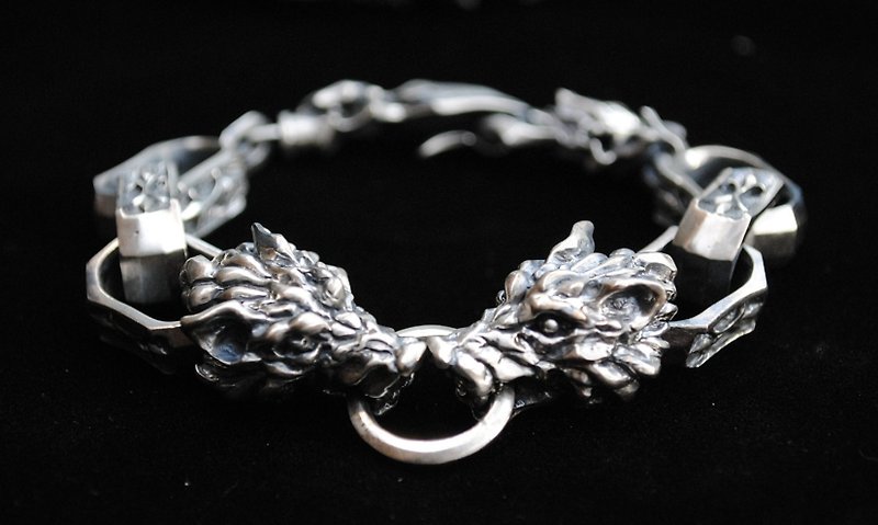 Alarein/Handmade Silver Jewelry/Knight Series/Bracelet/Trapped Wolf - สร้อยข้อมือ - โลหะ สีเงิน