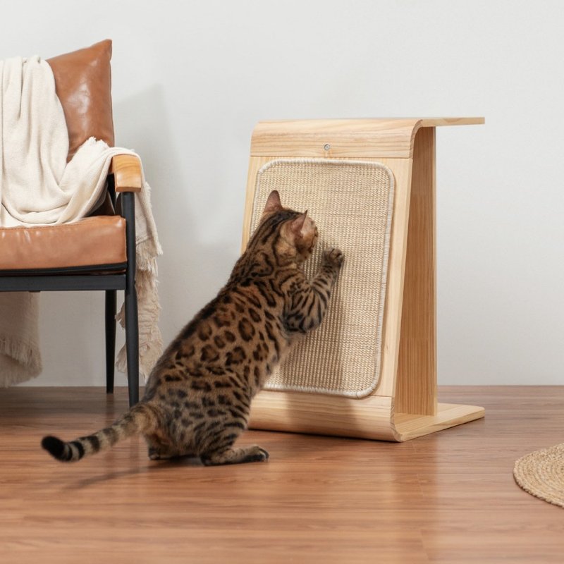 Cat scratching side table Chillax - อุปกรณ์แมว - ไม้ สีนำ้ตาล