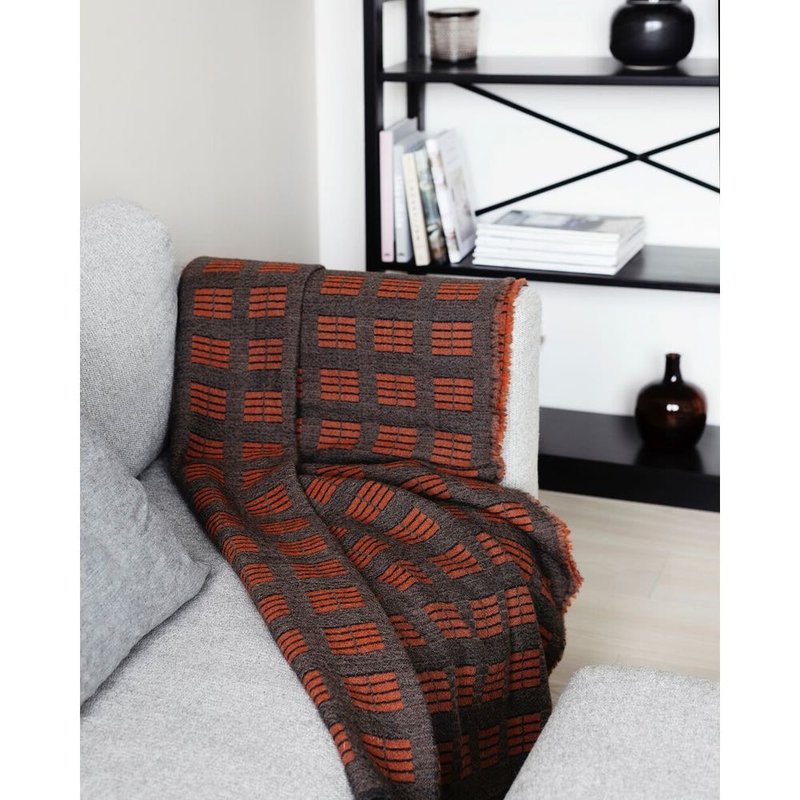 TÖÖLÖ wool blanket (terracotta orange) - Blankets & Throws - Wool Orange