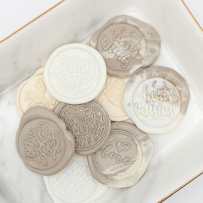 Fire Lacquer Sealing Wax Wax Granules Large Can--A Naked Secret (White/Milk Tea Color) - Wedding Invitations - Wax Khaki