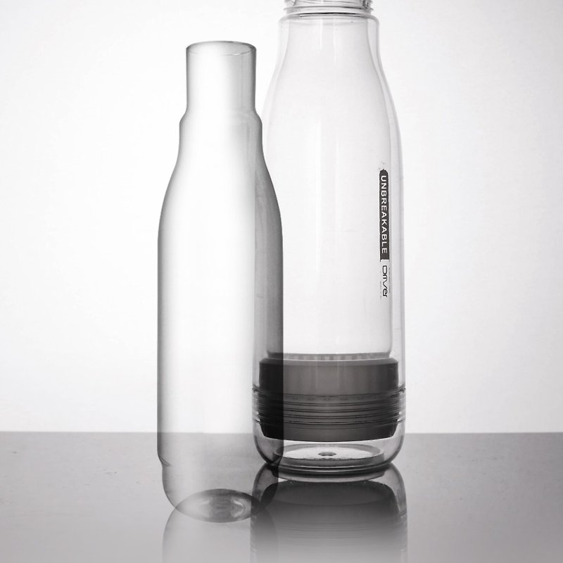 [Accessories] Driver anti-collision glass water bottle 500ml-glass liner - Pitchers - Glass Transparent