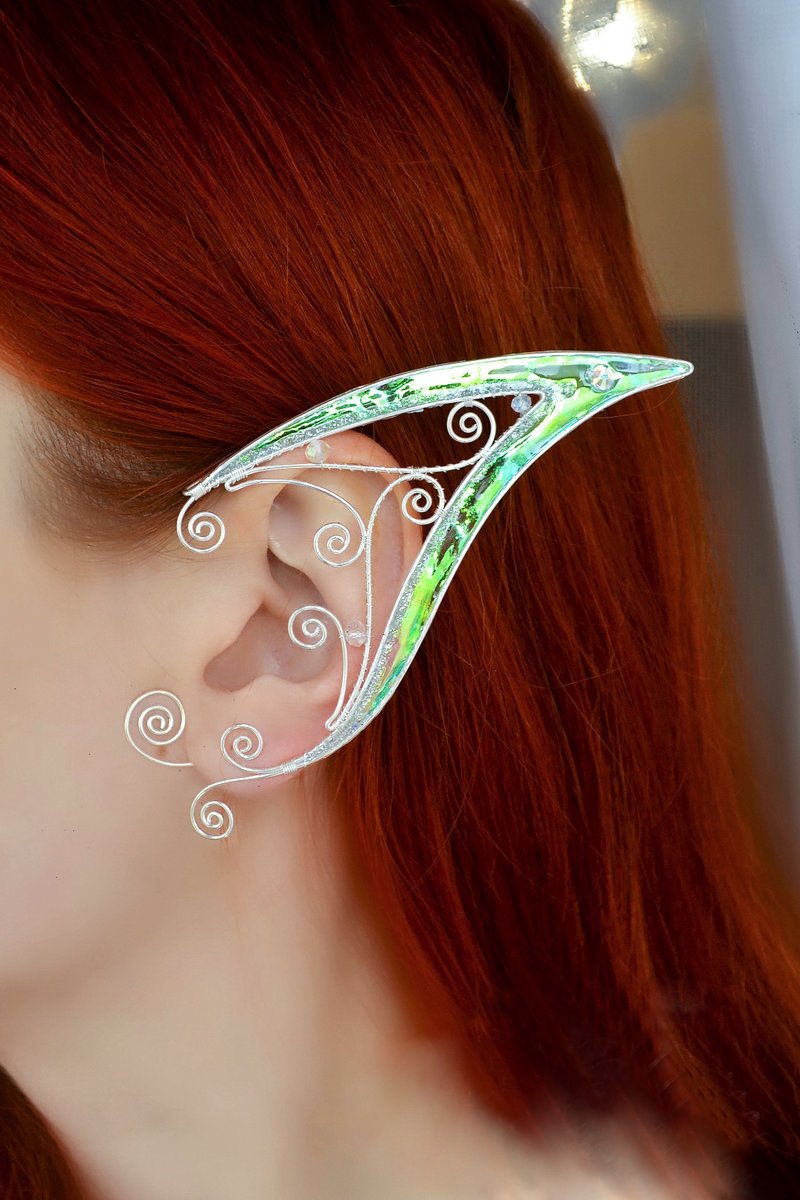 エルフの耳はピアスなし、エルフの耳はカフス - ピアス・イヤリング - 銅・真鍮 ホワイト