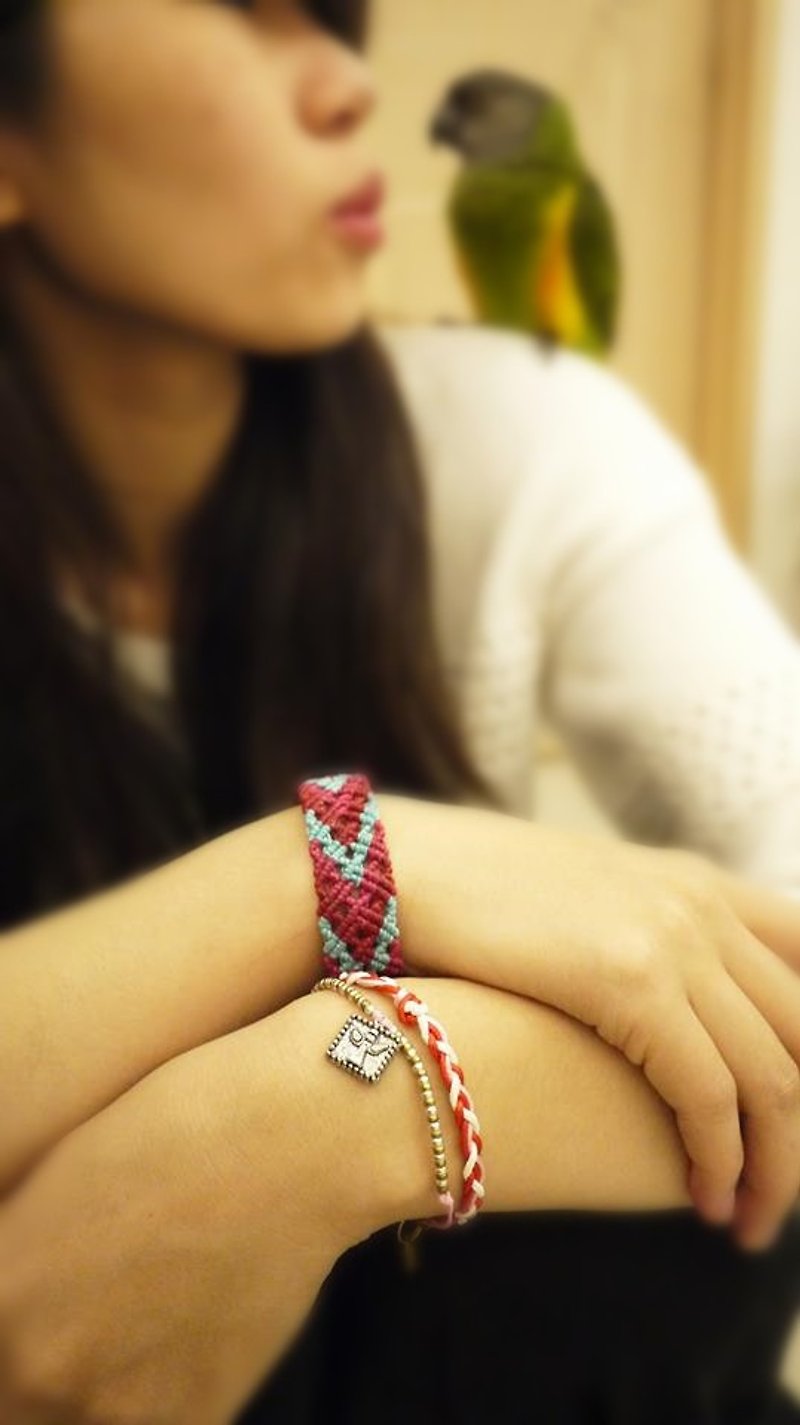 [M0011] Korean wax rope woven bracelet - Bracelets - Other Materials Multicolor