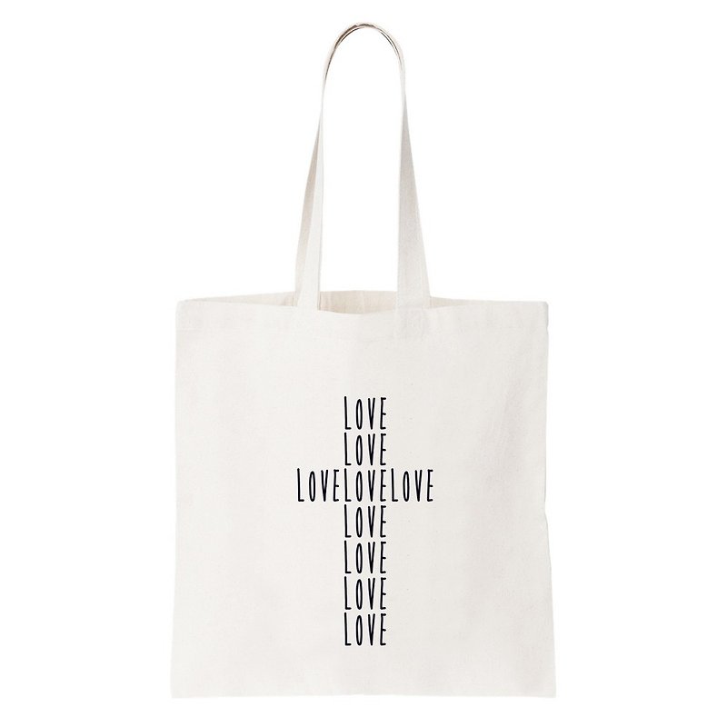 LOVE CROSS tote bag - Handbags & Totes - Other Materials White