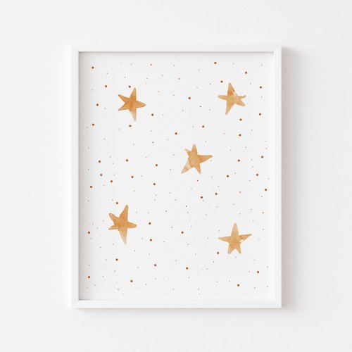 ABCco Neutral stars print, Cute stars for baby, Cute neutral print, Digital file, jpg