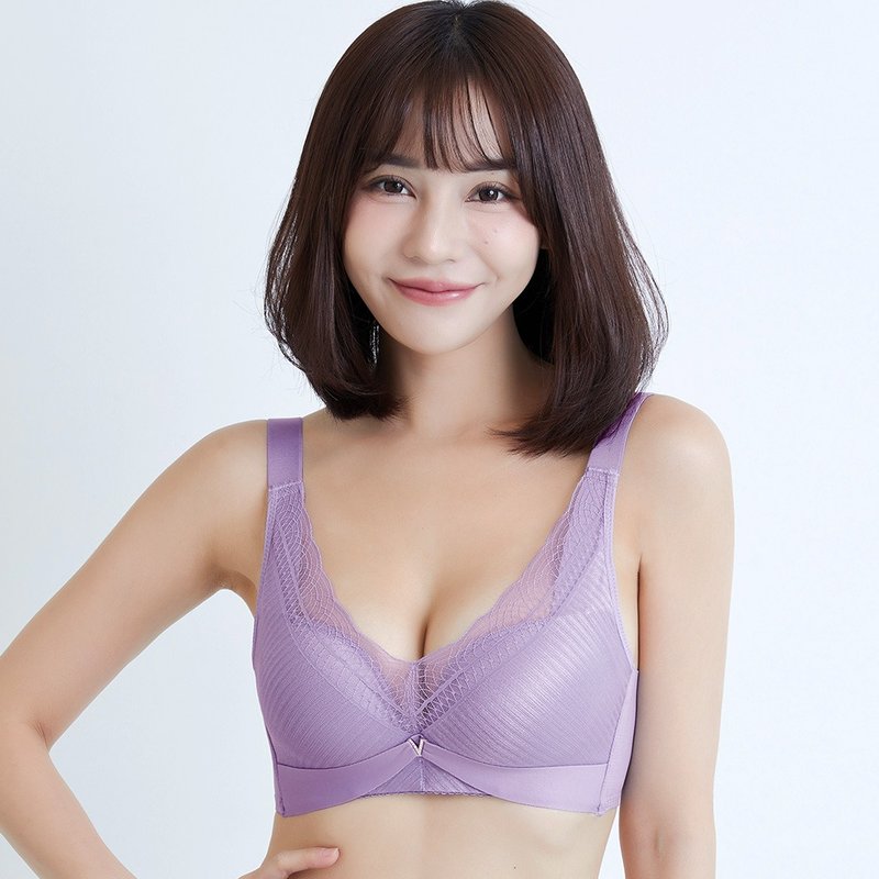 Pink Lady 無鋼圈 B罩杯 甜美稚嫩 無痕側背片 微加厚襯 集中內衣 - 女裝內衣/內褲 - 其他人造纖維 紫色