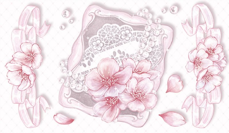 Falling Sakura Shame & Pink PET Paper Tape Shell Light - มาสกิ้งเทป - วัสดุอื่นๆ หลากหลายสี