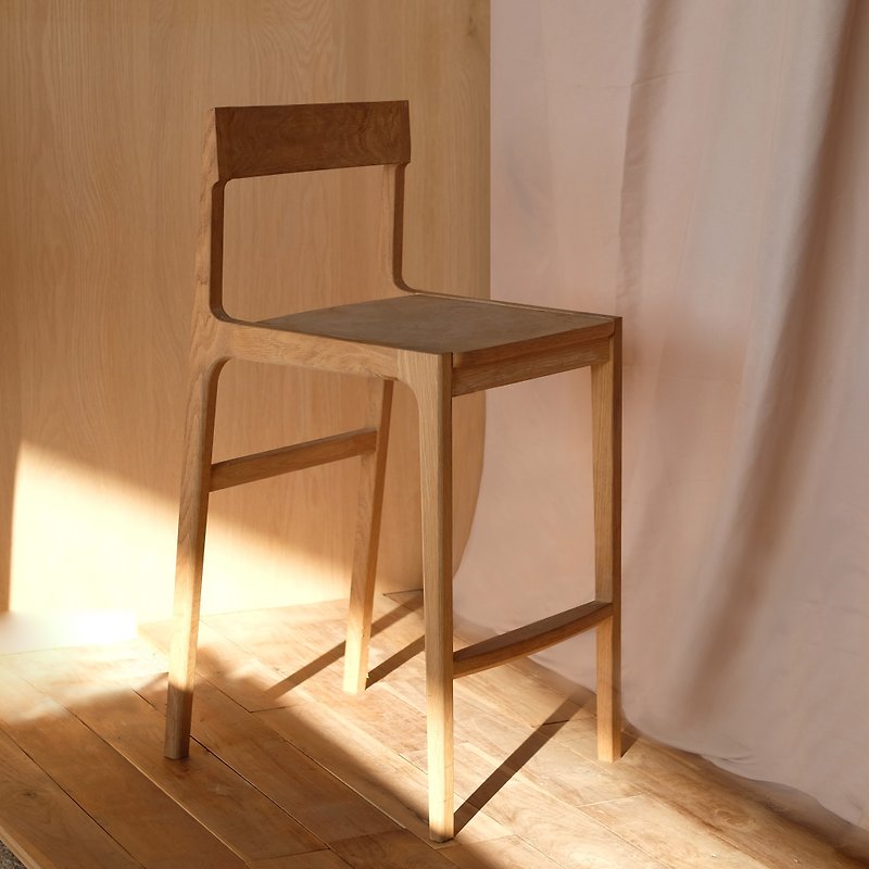 ホワイトオーク無垢材のテーブルと椅子/座面の高さを変更するためにカスタマイズできます - 椅子・ソファー - 木製 カーキ