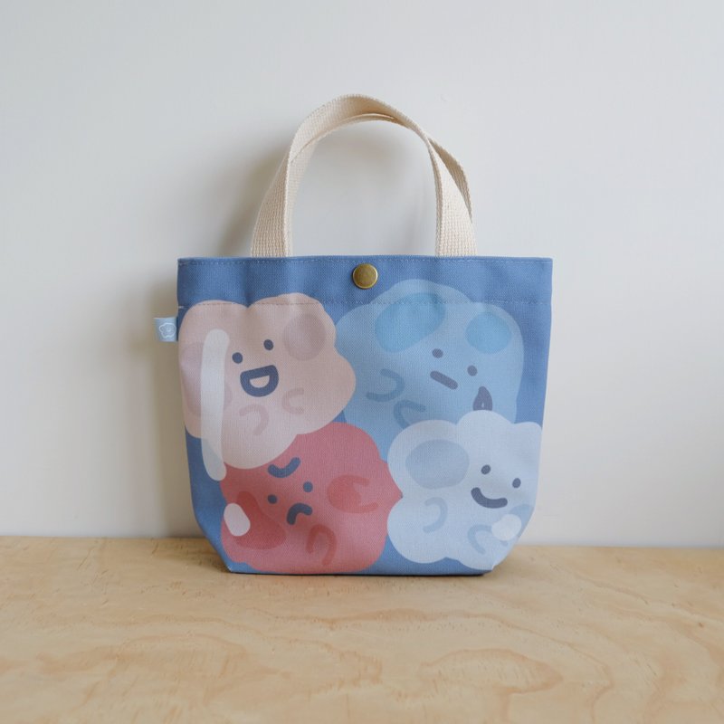 超級擠 防撥水布小提袋 輕便托特包 - 手提包/手提袋 - 聚酯纖維 藍色