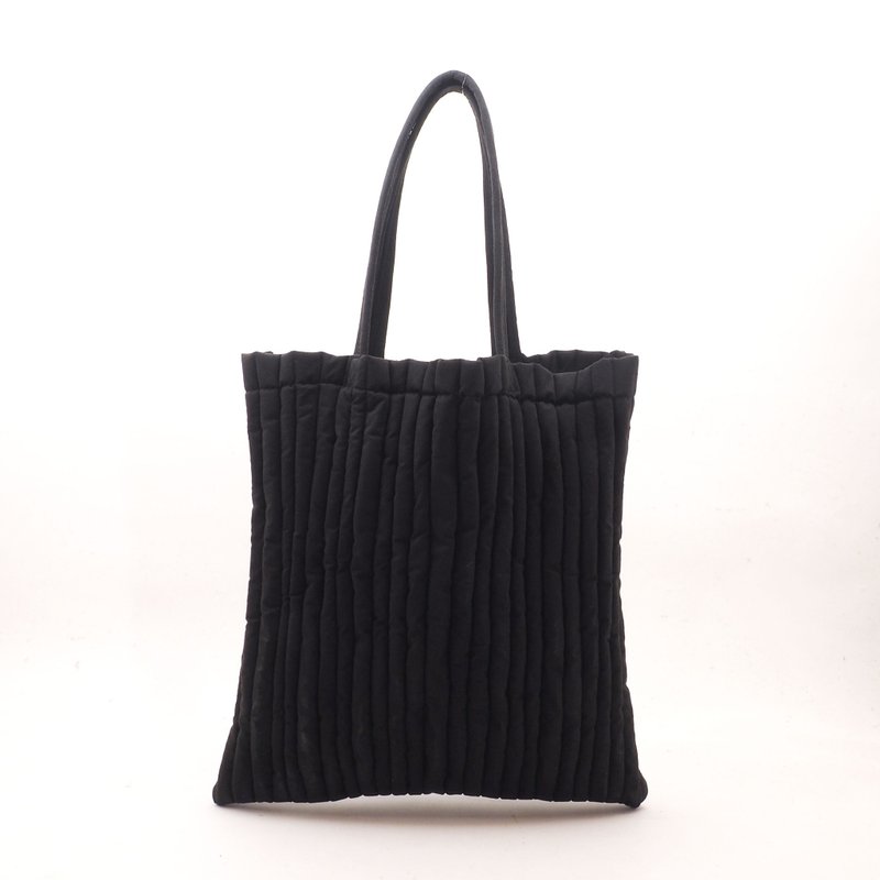 Urethane bag 2 (black)/large/shoulder/suede style/artificial leather/T087 - กระเป๋าถือ - หนังแท้ สีดำ