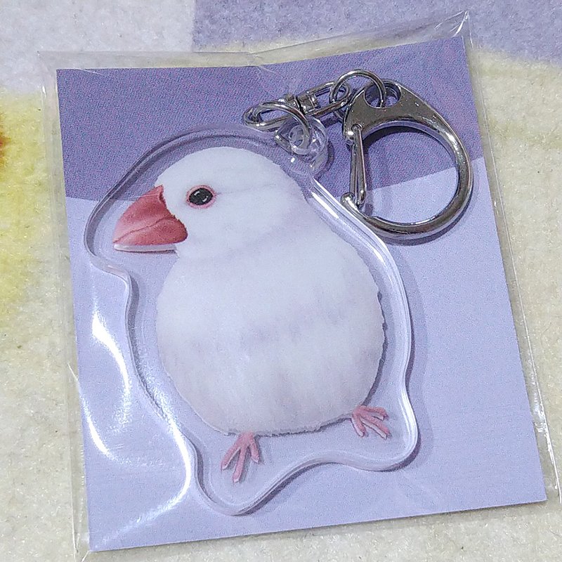 文鳥_-壓克力吊飾(鑰匙圈)-雙面圖案-新廠商 - 鑰匙圈/鑰匙包 - 壓克力 