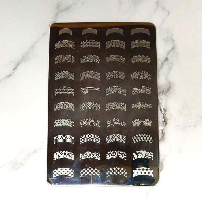 BEnails Nail Art Transfer Steel Plate Smile Gate (Generous Edition) BN003 Nail Art DIY Printing Plate Finger Color - ยาทาเล็บ - สแตนเลส สีเงิน