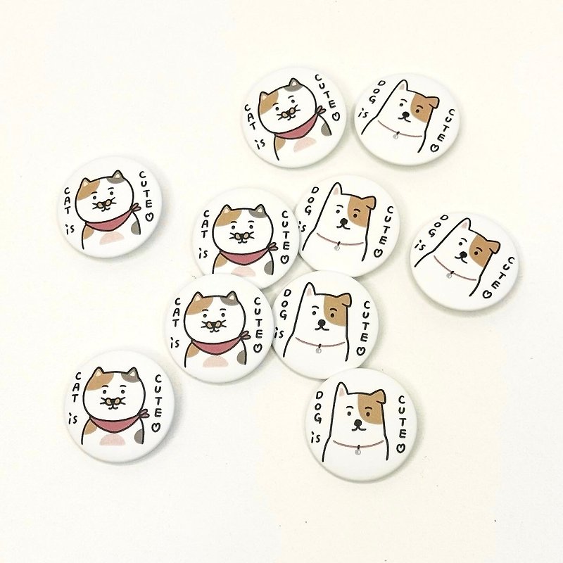 Cats and dogs-matte small badges - เข็มกลัด/พิน - กระดาษ 