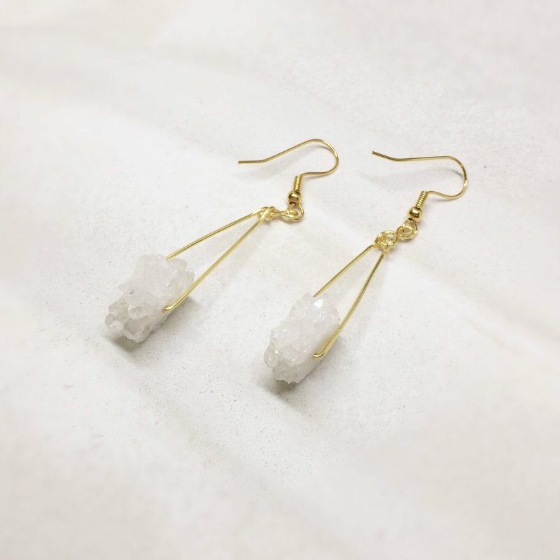 White adventures original hand made limited edition white flower cluster earrings - Earrings & Clip-ons - Other Metals White