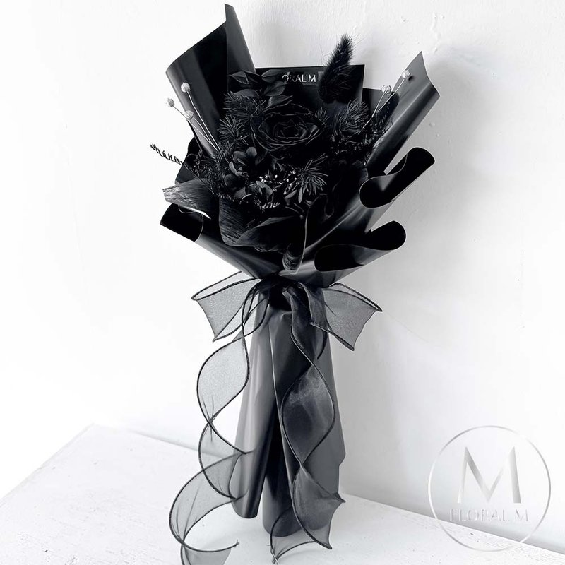 Dark Rose 黑色浪漫永生玫瑰花束 - 乾燥花/永生花 - 植物．花 藍色