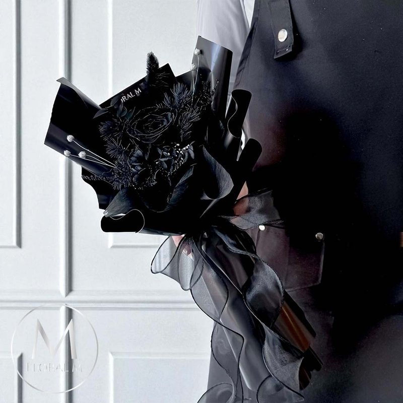 Dark Rose 黑色浪漫永生玫瑰花束 - 乾燥花/永生花 - 植物．花 藍色