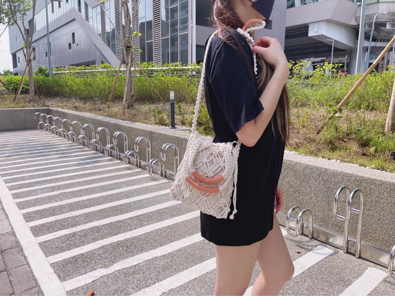 INS網格包【Macrame Bag】成品 - 手袋/手提包 - 棉．麻 