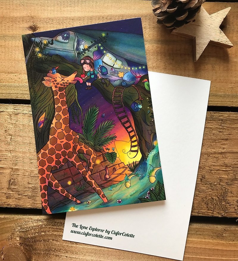 The Lone Explorer postcard - Cards & Postcards - Paper Multicolor