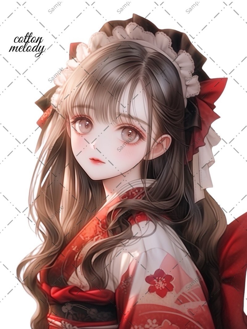 original sticker no.329 人物ステッカー オリジナルステッカー 人物ステッカー 女の子ステッカー オリジナル人物ステッカー - 貼紙 - 紙 