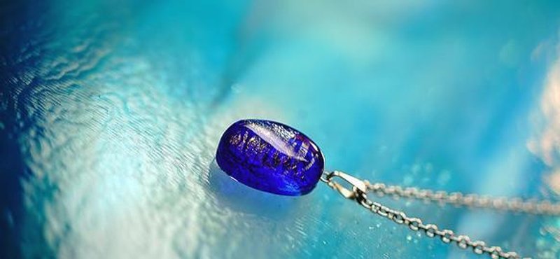 Blue shiny jewel - 項鍊 - 其他金屬 