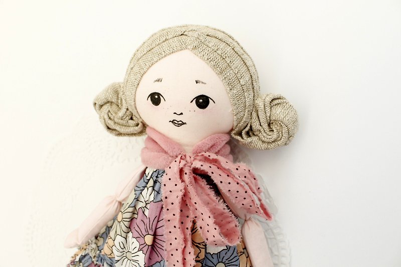 Heirloom doll handmade /cloth doll for girl /doll with clothes /soft fabric doll - Kids' Toys - Cotton & Hemp Pink