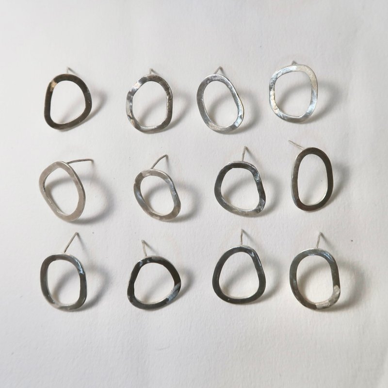 || chun x chun || × fate × 925 sterling silver rim hoop earrings - ต่างหู - เงินแท้ สีเงิน