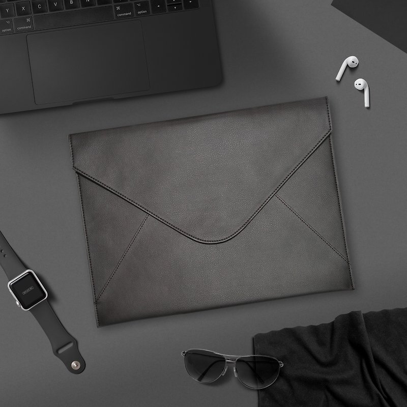Bellagenda 10-15 inch tablet Bag, Document Envelope, Sleeve Notebook Case Black - Laptop Bags - Faux Leather Black