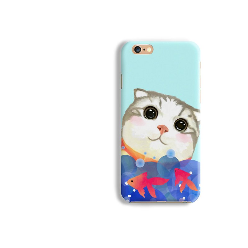 Scottish fold Cat Matt hard Phone Case iPhone X 8+ 7 6 S8 plus Samsung S9 S8 - Phone Cases - Plastic White