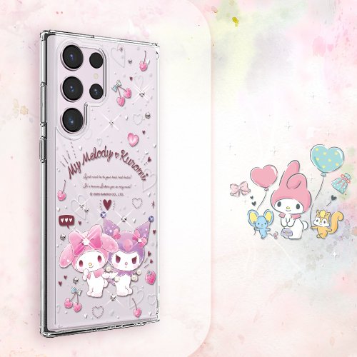 apbs 雅品仕 水晶彩鑽手機殼 三麗鷗 S25/S24/S23/S22 輕薄軍規防摔水晶彩鑽手機殼-歡樂美樂蒂