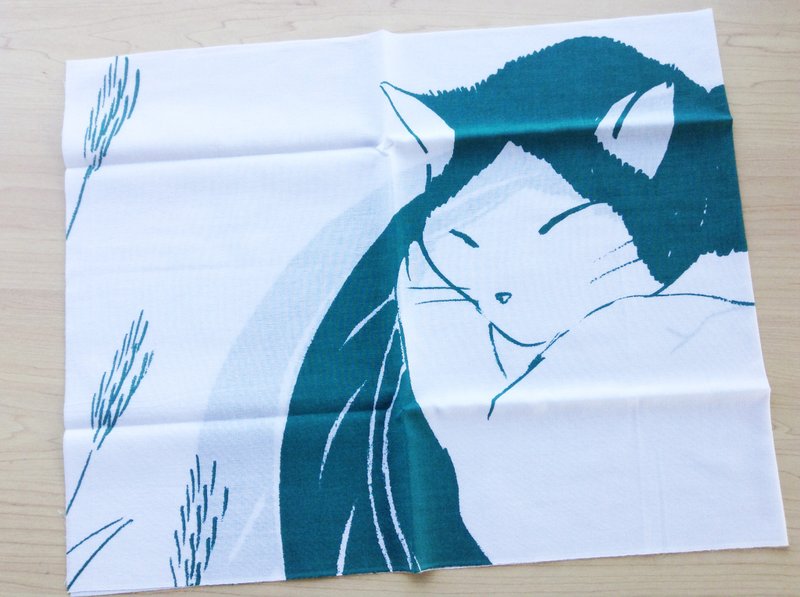 osotono neko お外の猫  手ぬぐい - 其他 - 棉．麻 綠色