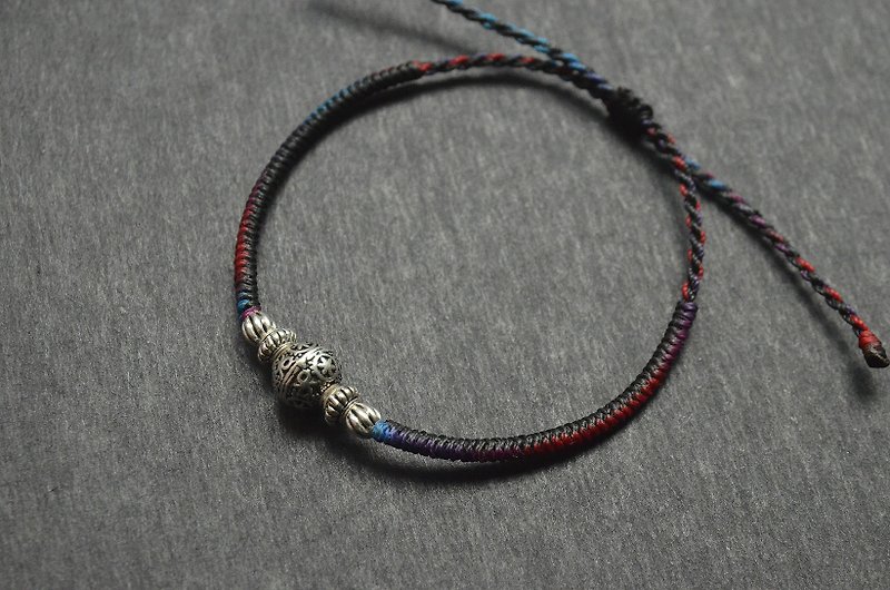 Wax thread braiding-silver Wax thread braiding bracelet - สร้อยข้อมือ - วัสดุอื่นๆ สีดำ