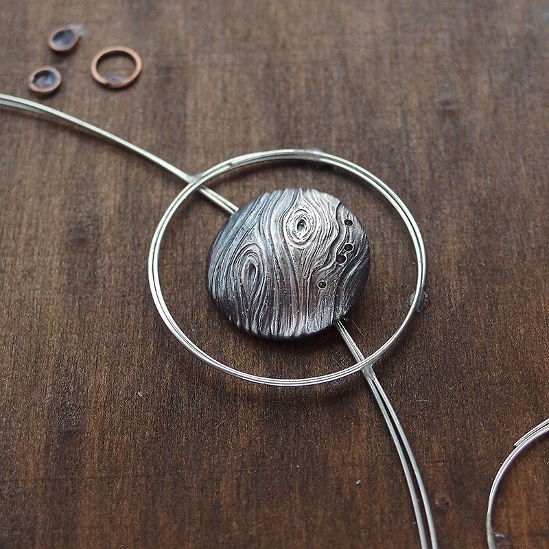 Jupiter sterling silver necklace / universe planet planets - Necklaces - Other Metals Silver