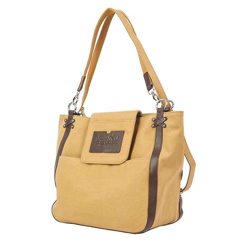 Welfare goods - tampering city tote three-use bag - khaki - Messenger Bags & Sling Bags - Other Materials Gold