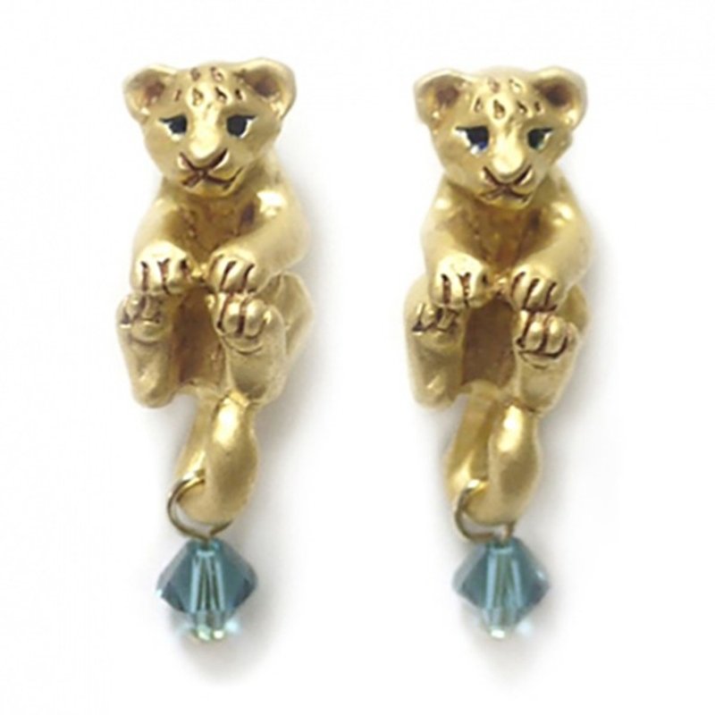 Baby Lion child of the lion / earrings PA 240 - Earrings & Clip-ons - Other Metals Gold