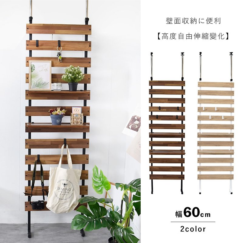(Generally 60cm) Universal floor-to-ceiling storage rack (with 2-layer board and 4 hooks) [H12214] Kaibao Home Furnishing - อื่นๆ - วัสดุอื่นๆ 