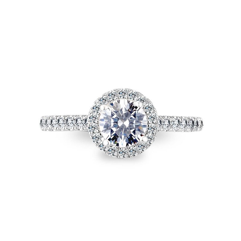 ::Free engraving::Bright Love Proposal Diamond Ring-Platinum (Platinum)/30 Diamonds - แหวนทั่วไป - เครื่องประดับ สีเงิน